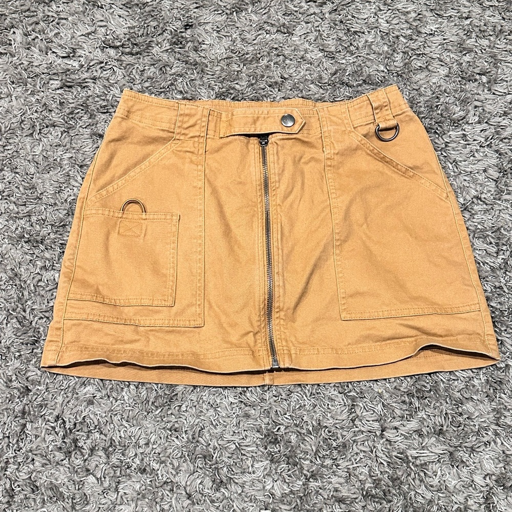 3/$15 Wild Fable Camel Brown Cargo Mini Skirt with Front Zipper